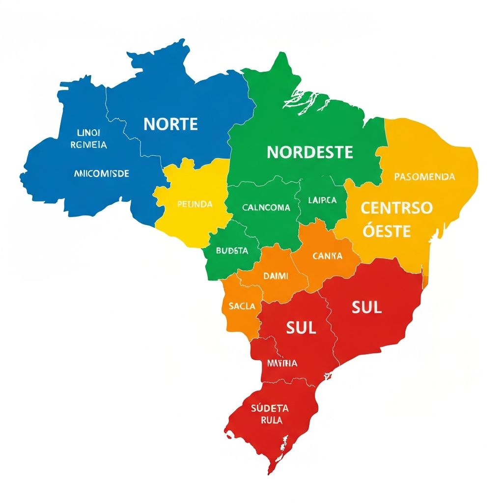 Média de Valores das regiões do Brasil